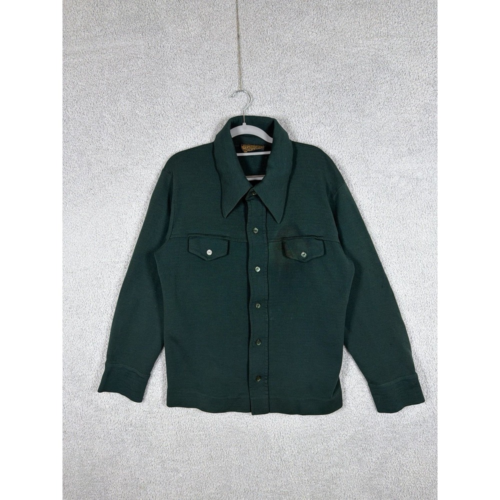 Pendleton Wool Shirt Jacket L Green Vintage USA Made Spear‎ Point 50's